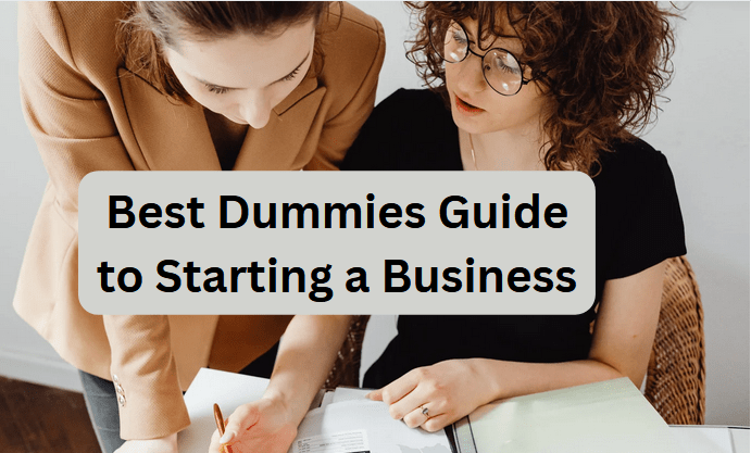 picture of a woman explain dummies guide to starting a business to a friend